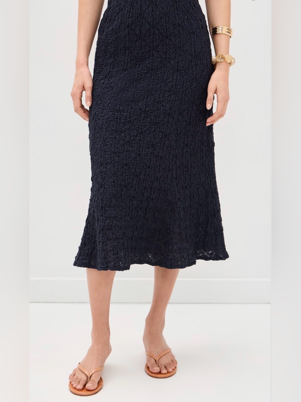 Veronica Beard Jeans Massimo Skirt Textured Navy Blue Midi XS NEW NWT